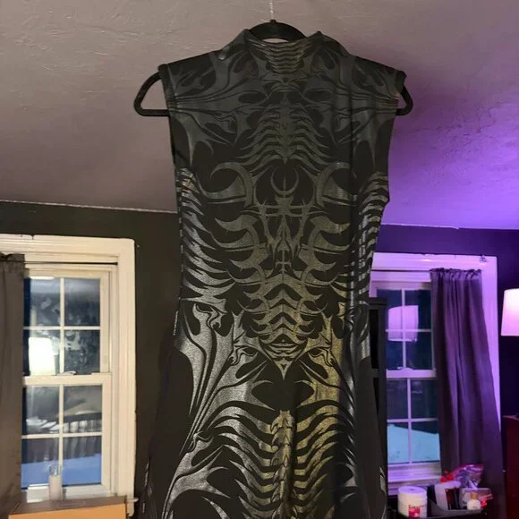 Widow Black on Black Mini Cyber Dress Size Sm - Picture 2 of 4